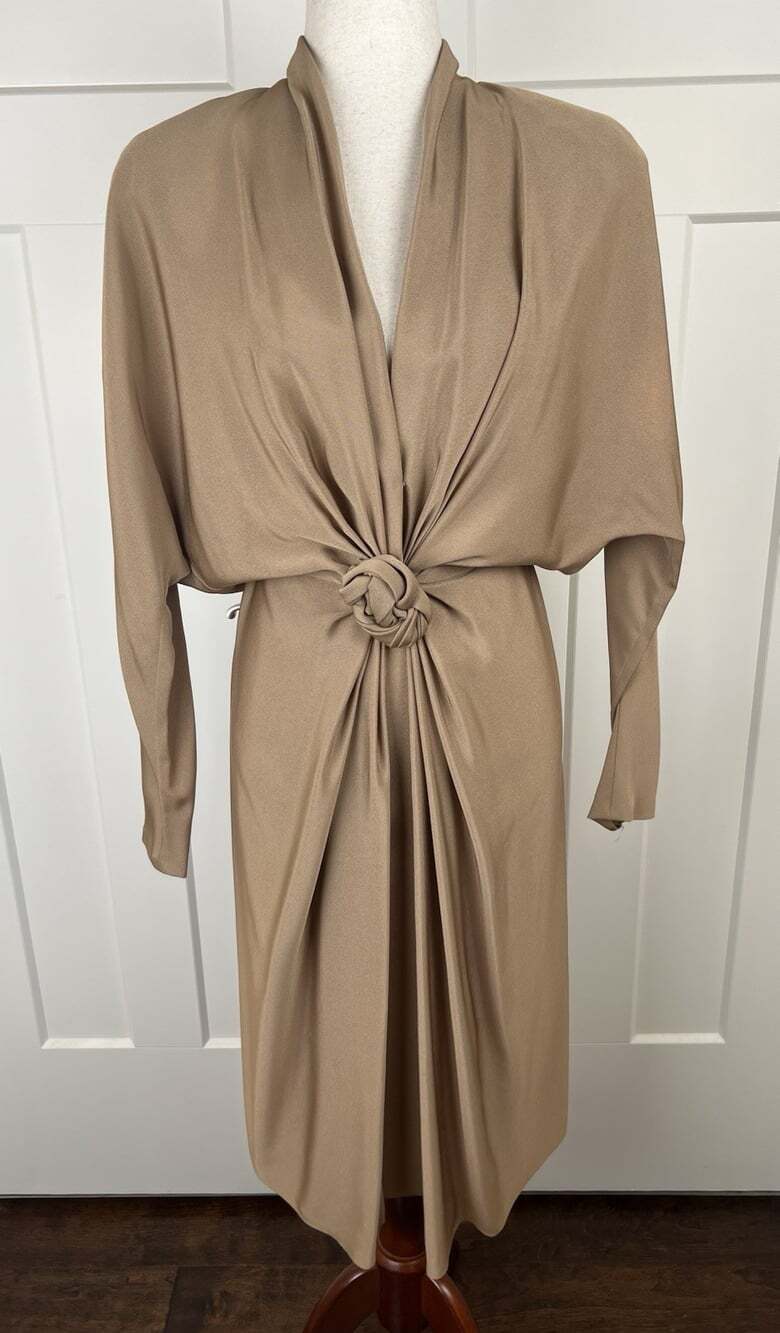 Vintage John Anthony Neiman Marcus Dress 8 Draped Rosette Dolman Blouson USA